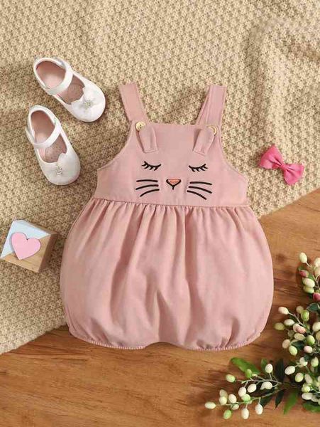 

baby cartoon embroidery romper she, Blue