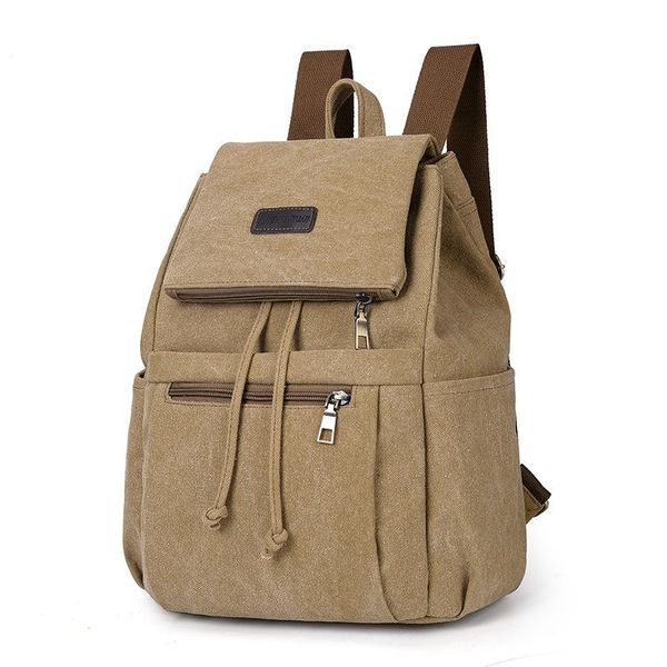 

korean women's canvas backpack female fashion male student schoolbag retro for girls and boys travel shoulder bags