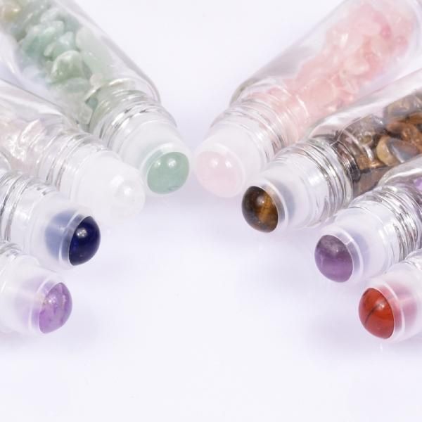 Jade Natural Art Rollerball Frasco Dispensador de Perfume Vidro Transparente 10ml gzp