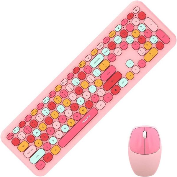 

keyboard mouse combos 2 in 1 wireless combo 2.4g and set cute 110 keys for pc notebook tablet computer