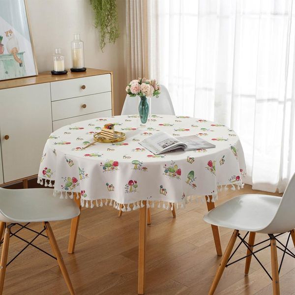 

table cloth waterproof fabric tassel round cloth, desk tea