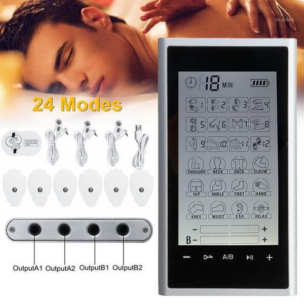 

other massage items muscle therapy stimulation ten unit 24 modes-electric adjustable lightweight lcd display silver grey compact1