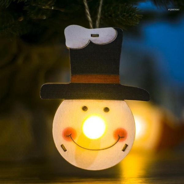 

christmas decorations wooden light hanging festival party decoration 2 x button batteries as picture ornament1