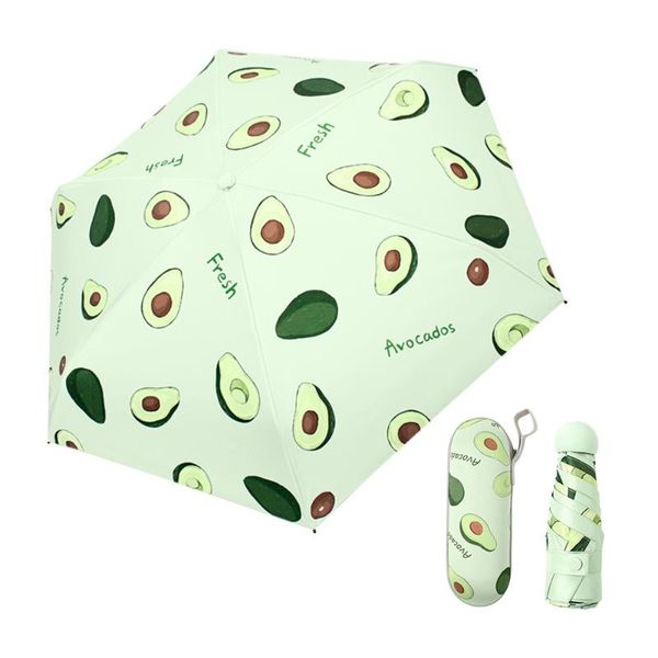 

umbrellas mini umbrella cartoon fruit avocado anti-uv upf50 + folding pocket 6k parasol small paraguas