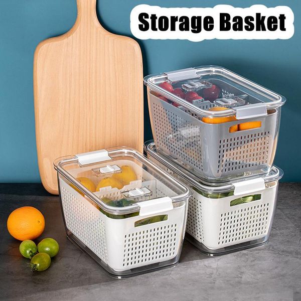 

storage baskets fresh produce containers fridge drip basket saver refrigerator vegetable fruit set kitchen tools