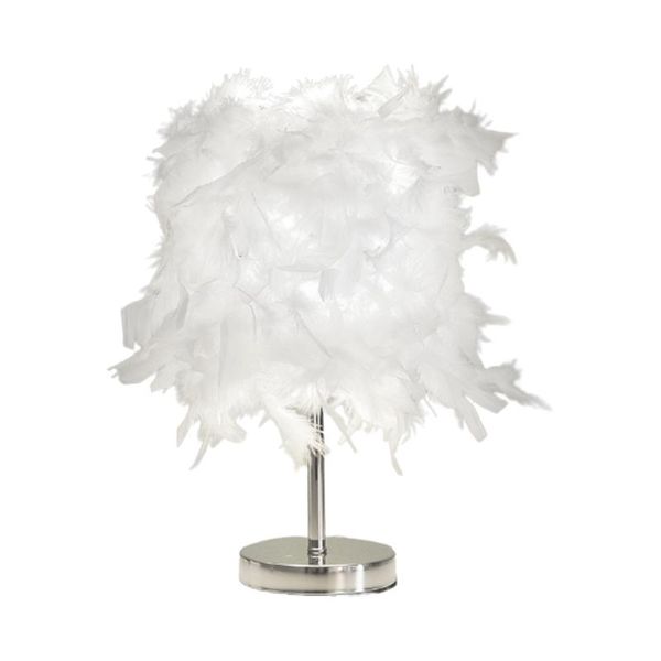 

table lamps living room bedroom wedding led desk lamp reading bedside night light artificial feather shade home decor usb powered modern