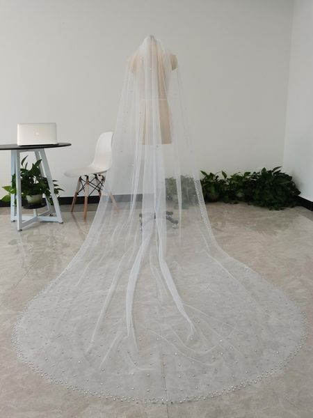 

bridal veils cathedral veil 1 layer soft swiss mesh crystal rhinestone edge white shawl wedding accessories, Black