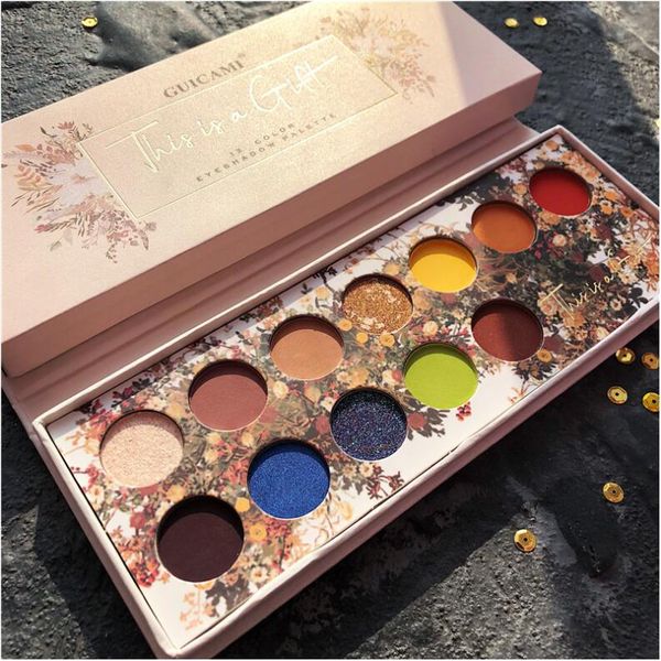 

guicami royal peach blossom of 12 color eye shadow palette, 12 golden neutral shades - ultra-blendable, rich colors with velvety texture