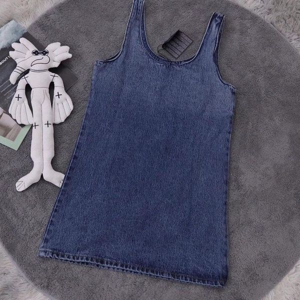 

casual dresses 2021 summer woman's dress loose cute jeans spaghetti strap solid hign quality, Black;gray