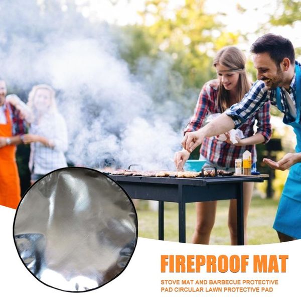 

tools & accessories fireproof fire pit mat high temp heat shield floor grill pad deck protector for outdoors bonfires picnic barbecue