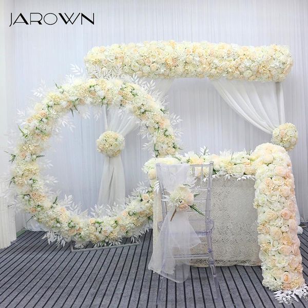 

decorative flowers & wreaths jarown artificial rose peony eucalyptus white silk flower row wedding party home decor table centerpiece corner