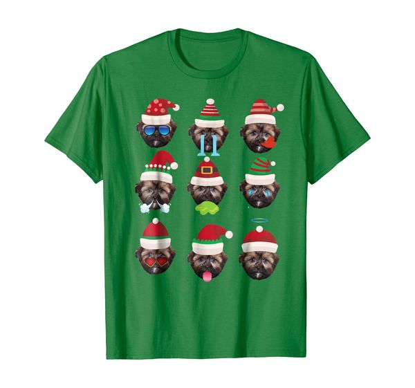 

shorkie dog faces santa costume merry xmas tshirt, White;black