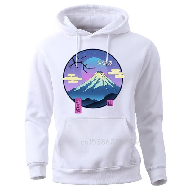 

vaporwave fuji mountain sweatshirt harajuku streetwear crewneck hoodies new round collar pullovers brand harajuku streetwear y0319, Black