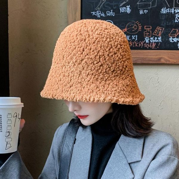 

wide brim hats women winter bucket hat warm lambswool fisherman cap casual foldable panama lady outdoor sunscreen sun, Blue;gray