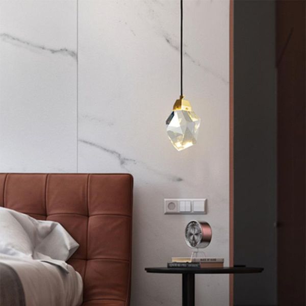 

pendant lamps irrecgular crystal modern hanging lamp led clear diamond cristal chandelier light art deco indoor kitchen island zm1116