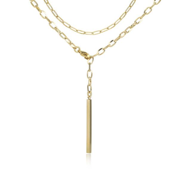 

pendant necklaces charm sweater chain double layered jewelry necklace stylish 316l stainless steel accessories high quality, Silver