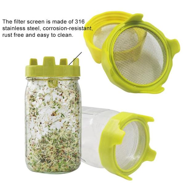 

planters & pots sprouting lid germination net cover bean sprouts growing filter vegetable silicone sealing ring for mason can