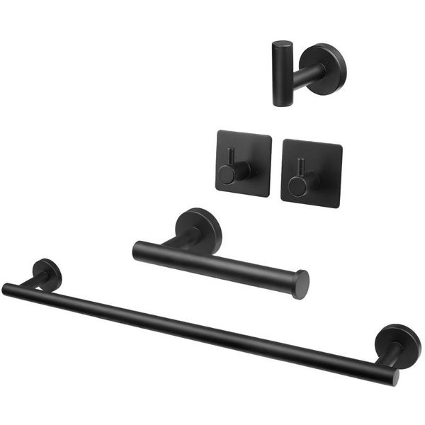 

towel racks bar rack 5pcs/set stainless steel bath suit paper coat hook bathroom hardware hanger