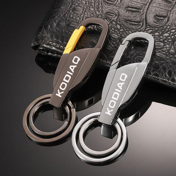 

keychains car keychain zinc alloy key ring holder for skoda kodiaq karoq kamiq fabia octavia rapid scala superb, Silver