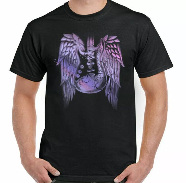 

guitar wings tree mens funny guitarist t-shirt electric bass amp, White;black