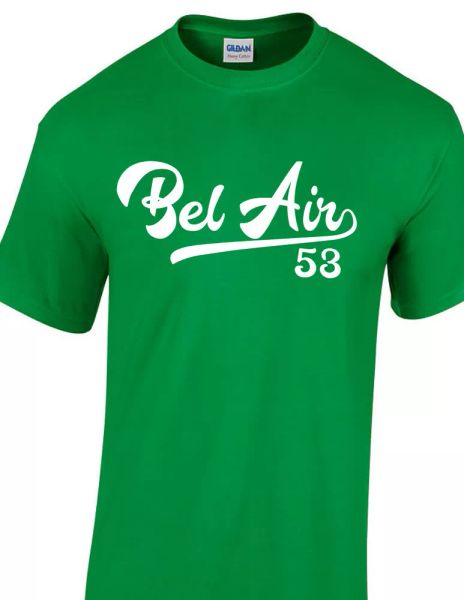 

bel air 53 tail script t-shirt 1953 american lowrider car tee all colors, White;black