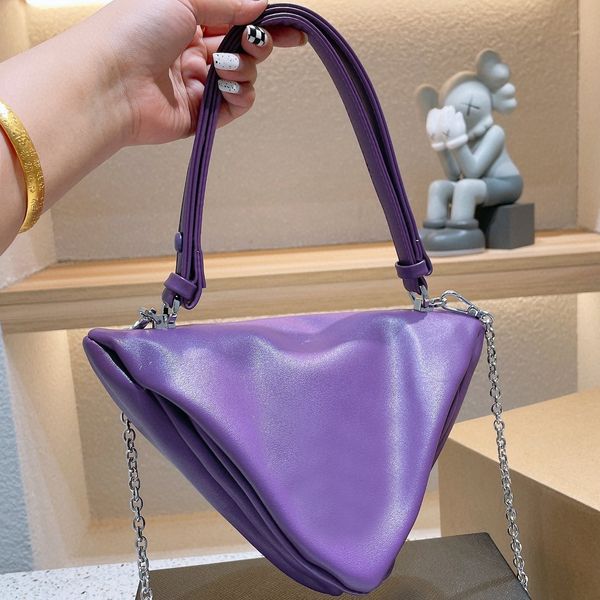 

luxury designer brand chain package bags triangle fashion shoulder vintage handbags lady phone cross body bag wallet metallic totes purse wo
