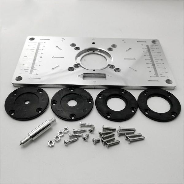 

professional hand tool sets aluminium router table insert plate for woodworking benches wood tools milling trimming machine with rings