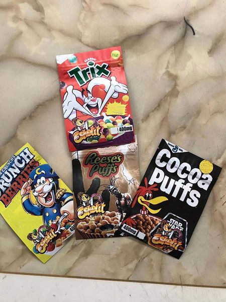 

2021 empty infused chips cereal crunch berries mylar bags runtz flamin canna butter trips ahoy medicated edibles packaging cookies package p