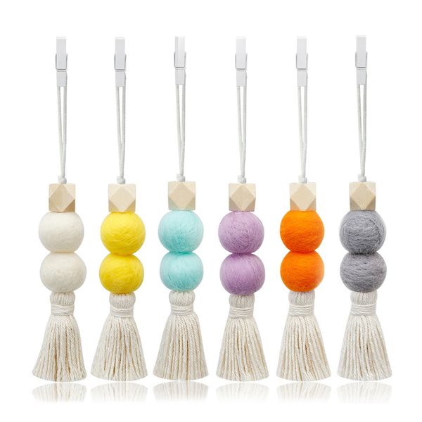 

fashion creative car air freshener felt ball tassels perfume essential oil fragrance deodorant aromatherapy diffuser pendant