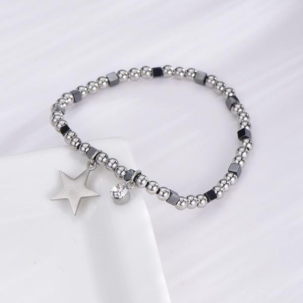 

link, chain 2021 fashion mix stainless steel lucky bracelet for ladies, Black