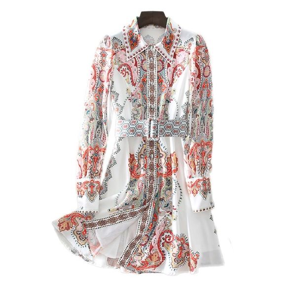 

capris novia party 2021 spring summer for women turn-down collar chic prints belt patchwork long sleeve vintage retro, Black;gray