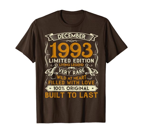 

december 1993 shirt 26 years old 26th birthday gifts t-shirt, White;black