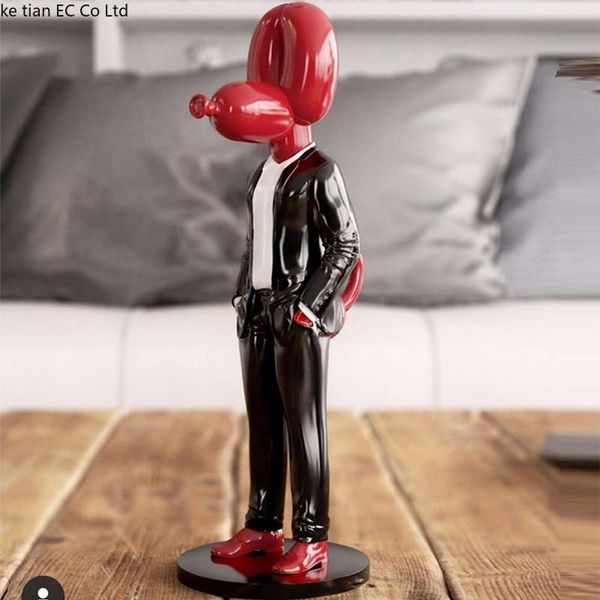 

decorative objects & figurines style gentleman balloon dog modern red resin animal figurine office counterdecoration home gift
