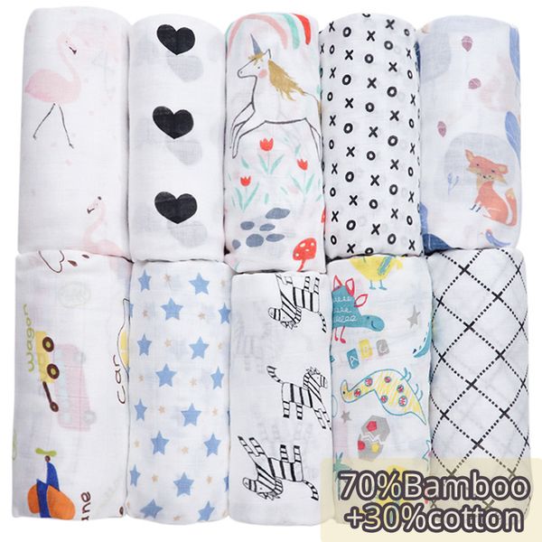 

baby blankets newborn pgraphy props muslin swaddle receiving blanket flamingo unicorn baby accessories dropshipping infantil