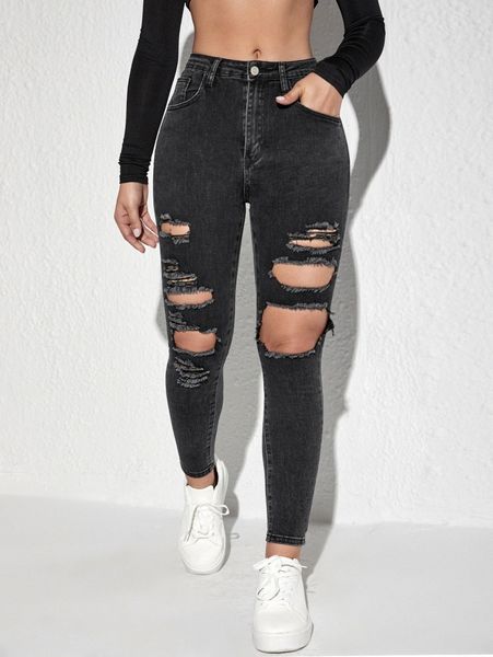 

ripped cut out skinny jeans y8r3#, Blue