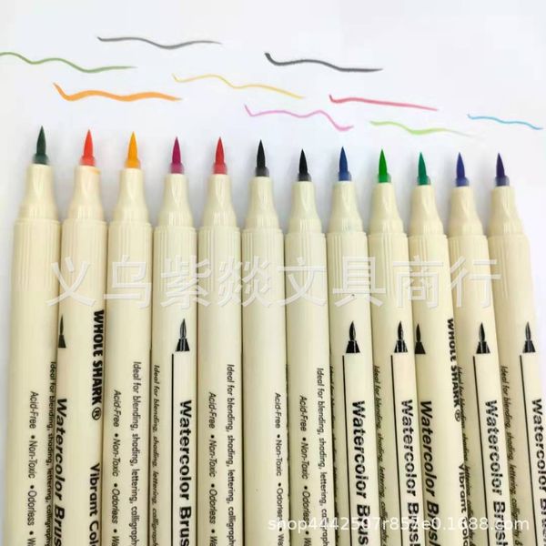 

painting pens color water based graffiti painting art line set stationery marker watercolor hand account pen, Black;red
