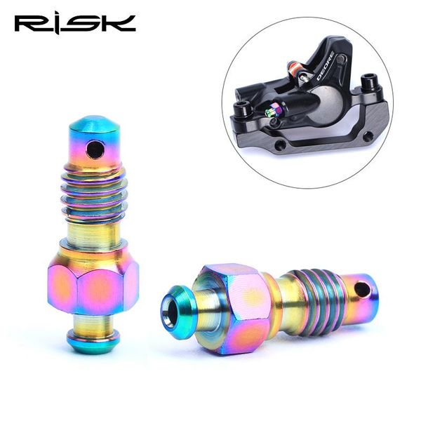 

bike brakes 2pcs risk titanium hydraulic disc exhaust bolt for mountain 2 colors bicycle brake clip filling oil screws 1.74g