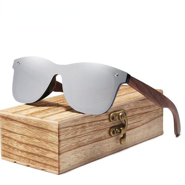 

sunglasses fashion men polarized walnut wood mirror uv400 lens sun glasses women brand design colorful shades handmade, White;black