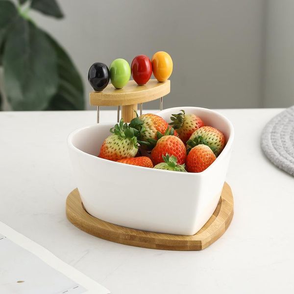 

storage bottles & jars celebrity creative dried fruit bowl salad with fork household nordic living room candy snack dish plate