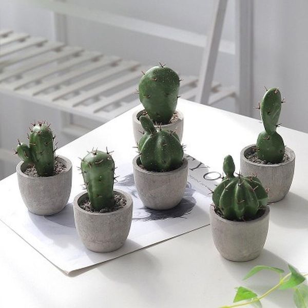 

decorative flowers & wreaths 1pc artificial simulation cactus potted plant cute fake garden decoration home office desklandscape
