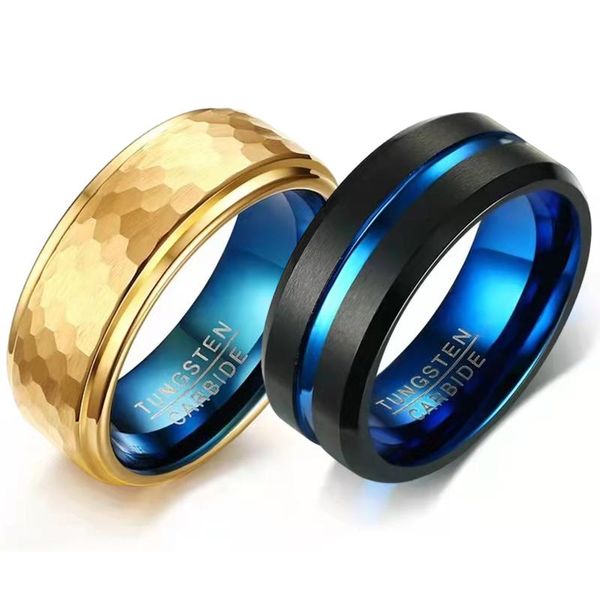 Anéis de casamento YWSHK 25 Modelos 8mm Tungstênio carboneto de tungstênio interface anel Banda Black Masurface Classic Male Jewelry Anniversary Gift