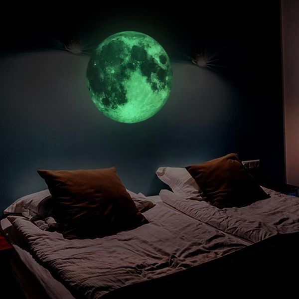 

wall stickers 3d luminous moon sticker for kids living room bedroom art decals decoration home glow in the dark