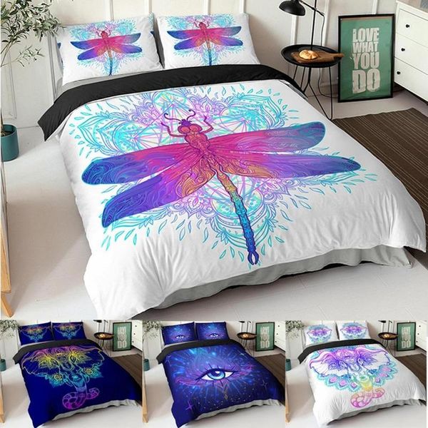 

bedding sets bohemian elephant dragonfly set for kids/boy/girl /duvet cover twin full bed linen quilt gifts