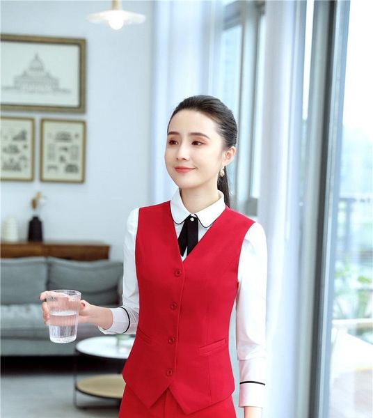 

women's vests novelty red formal ol styles women business work wear blazers ladies office vest coat & waistcoat female clothes blaser, Black;white