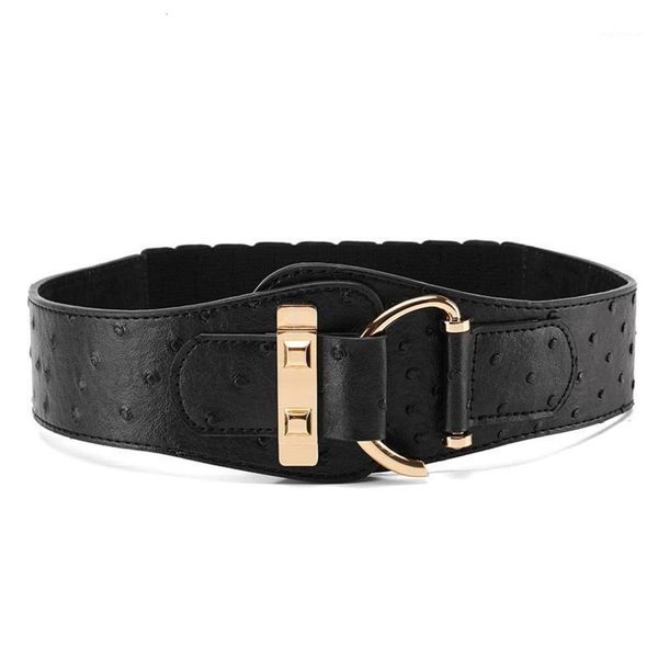 

ladies patent elastic belt girls fashion high elastic belt joker decorative dress waistband female leather wide waistbelt b-84281, Black;brown