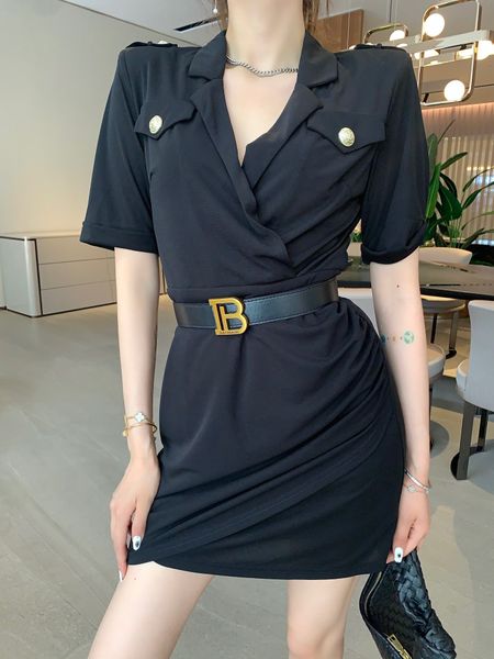 

bamain 2021 summer ladies street style dresses women fashion luxury designer brand back zipper black and white slim professional ol skirt dr, Black;pink