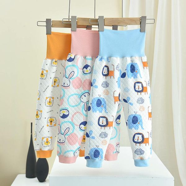 

trousers infant spring and autumn season high waist pants air layer, Blue