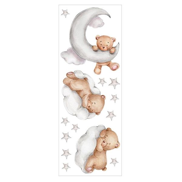 

wall stickers 1 set funny cloud bear designed sticker pvc decals for kids room use