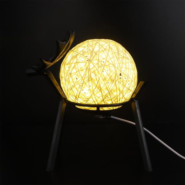 

table lamps creative night light decorative rattan ball elk shaped usb desklamp