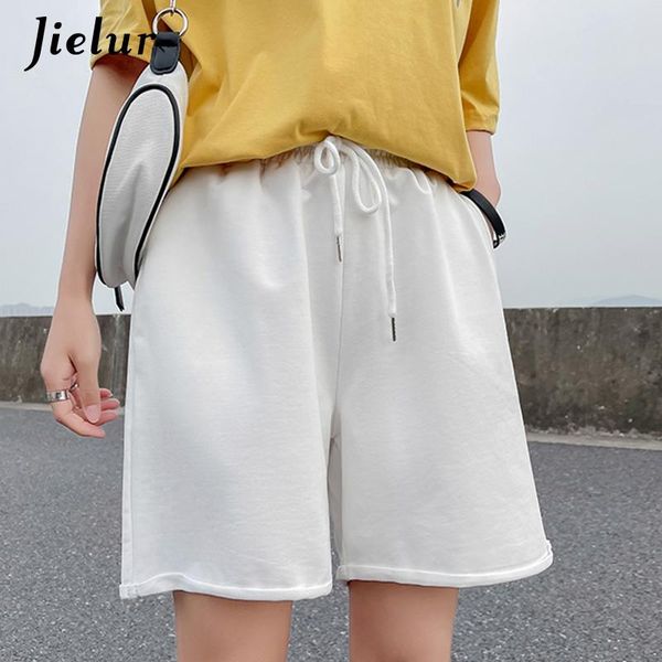 

women's shorts cotton loose for women draw string wide leg comfortable womens pockets high waist white female s-2xl, White;black